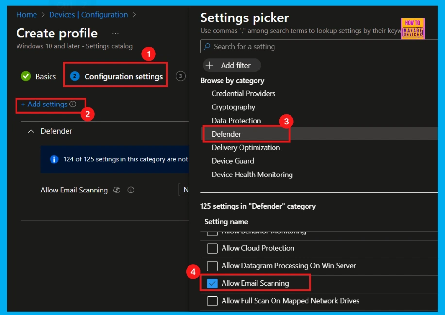 How to Allow or Block Email Scanning using Intune Policy 5 How to Allow or Block Email Scanning using Intune Policy - Fig.4