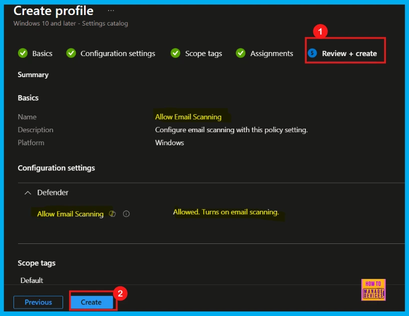How to Allow or Block Email Scanning using Intune Policy 9 How to Allow or Block Email Scanning using Intune Policy - Fig.8