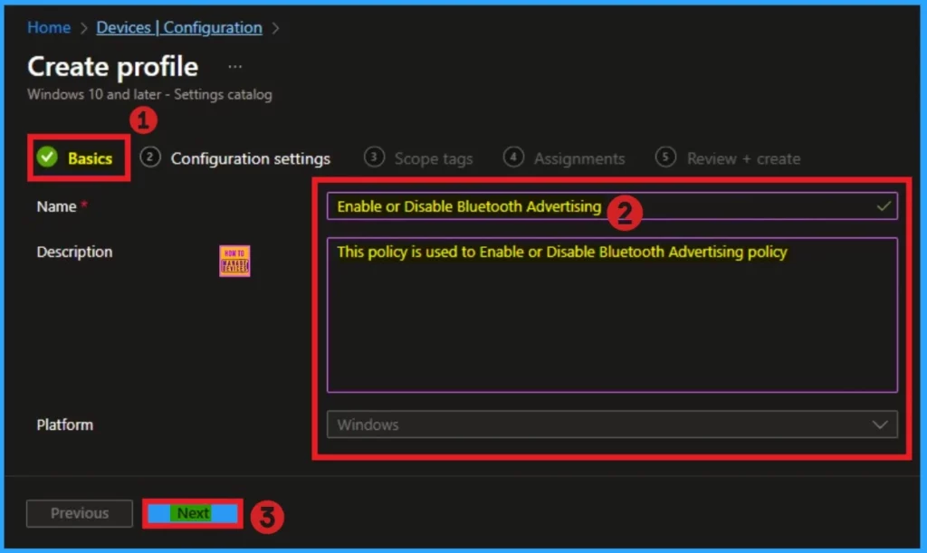 Allow or Block Bluetooth Advertising Policy using Intune - Fig.4