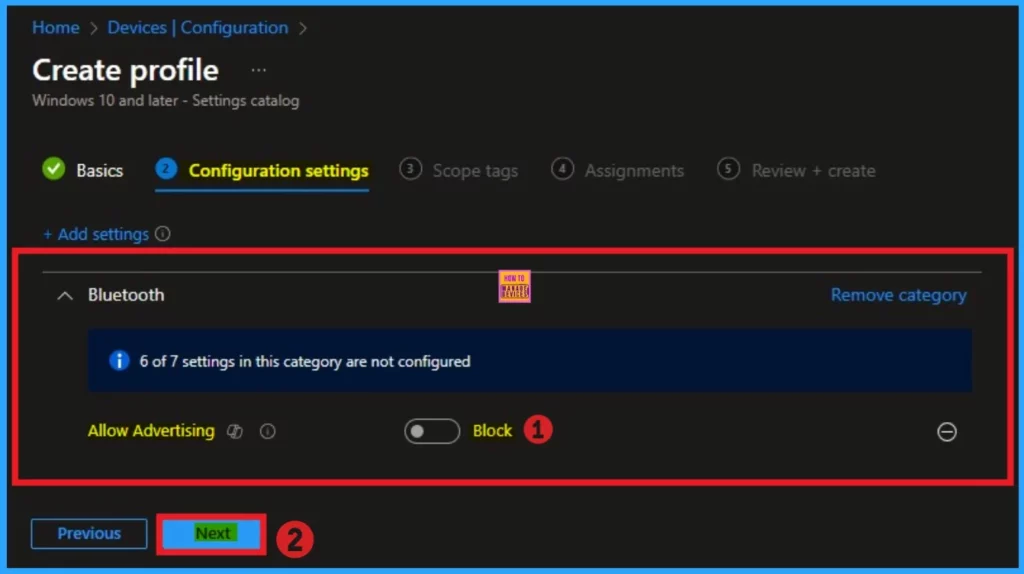 Allow or Block Bluetooth Advertising Policy using Intune - Fig.7