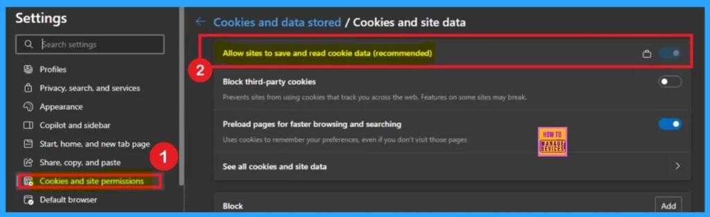 Enable or Disable Default Cookies Setting Policy in MS Edge Browser using M365 Admin Center - Fig.12