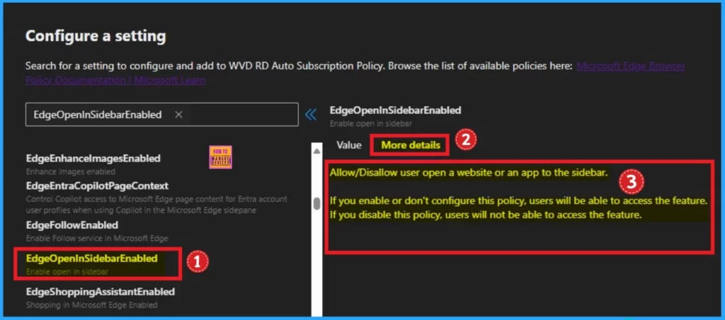 Enable or Disable Open in Sidebar Policy in MS Edge Browser using M365 Admin Center 6 Enable or Disable Open in Sidebar Policy in MS Edge Browser using M365 Admin Center - Fig.5