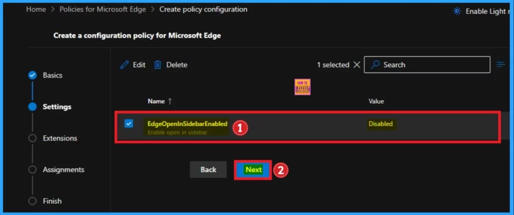 Enable or Disable Open in Sidebar Policy in MS Edge Browser using M365 Admin Center 8 Enable or Disable Open in Sidebar Policy in MS Edge Browser using M365 Admin Center - Fig.7