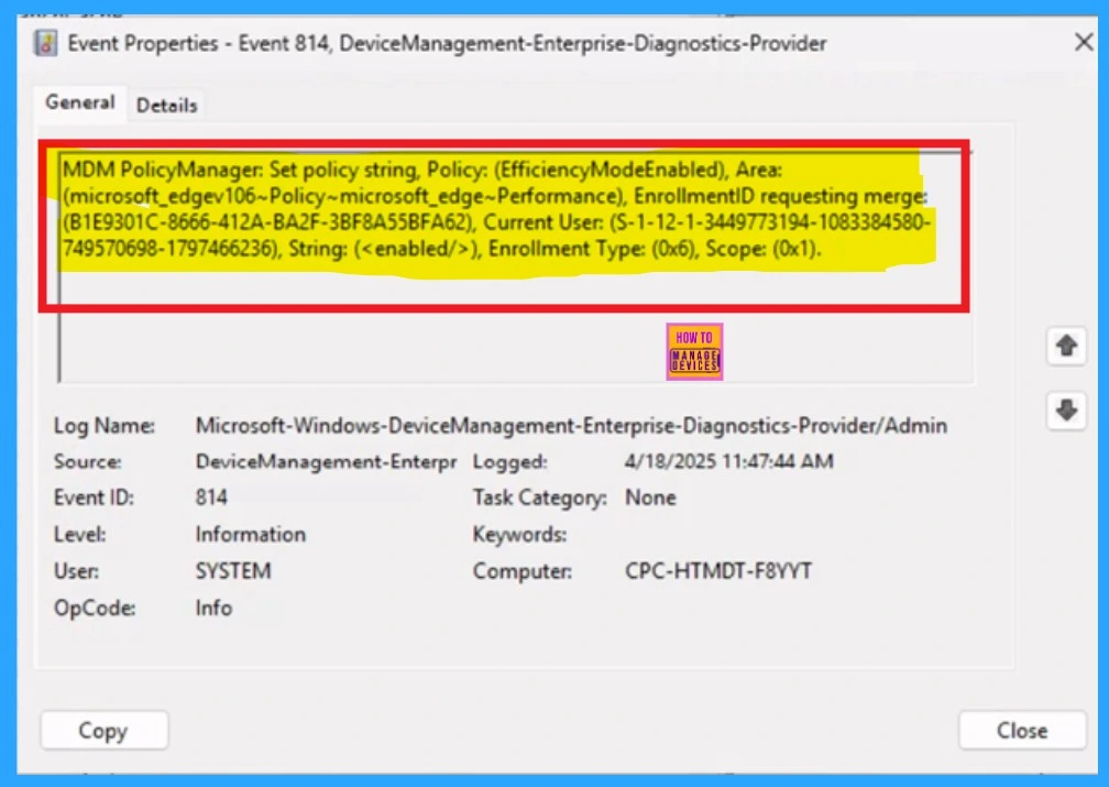 Enable or Disable Efficiency Mode Policy in MS Edge Browser using M365 Admin Center - Fig. 11