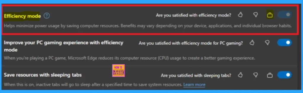 Enable or Disable Efficiency Mode Policy in MS Edge Browser using M365 Admin Center 2