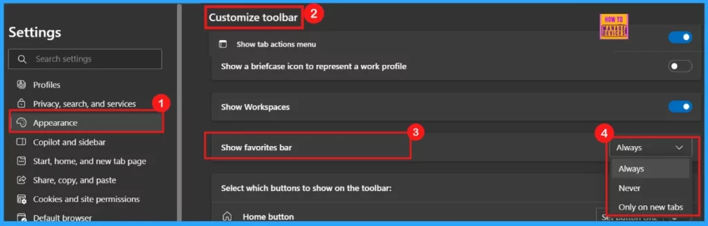 Enable or Disable Favorites Bar Policy in MS Edge Browser using M365 Admin Center - Fig.12