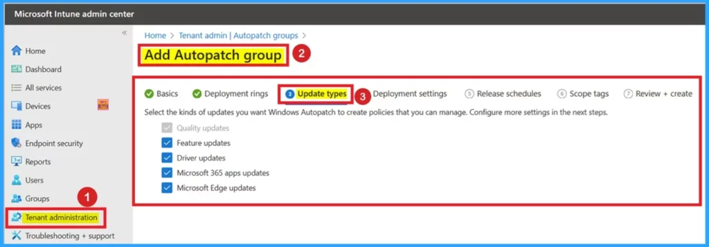 Enable or Disable Individual Content Types for Specific Windows Autopatch Group in Intune - Fig.2 - Creds to MS