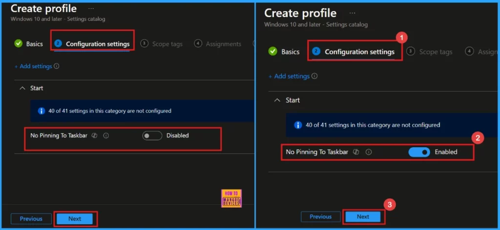 Enable or Disable No Pinning To Taskbar Policy using Intune Setting Catalog - Fig.5