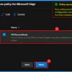 Enable or Disable PDF Secure Mode Policy in MS Edge Browser using M365 Admin Center