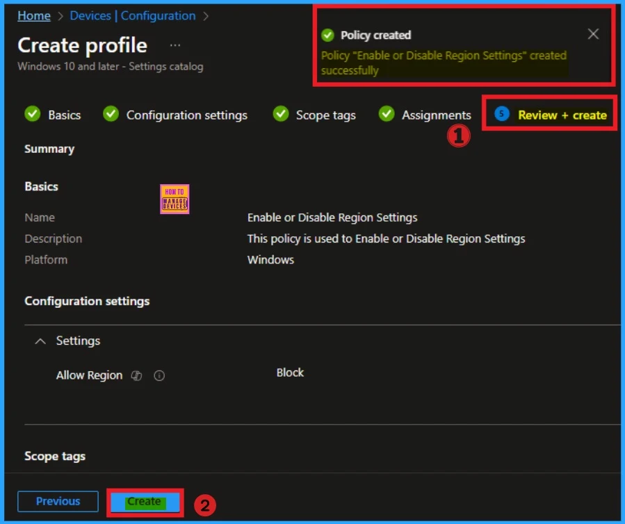 How to Enable or Disable Region Settings Policy using Intune - Fig.10