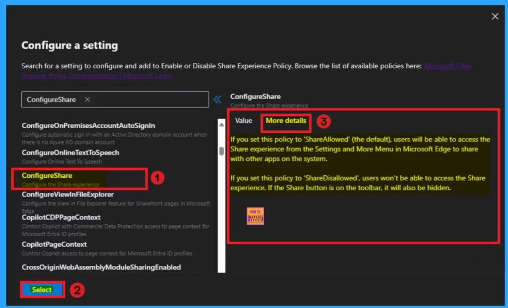 Enable or Disable Share Experience Policy in MS Edge Browser using M365 Admin Center 6 Enable or Disable Share Experience Policy in MS Edge Browser using M365 Admin Center - Fig.6