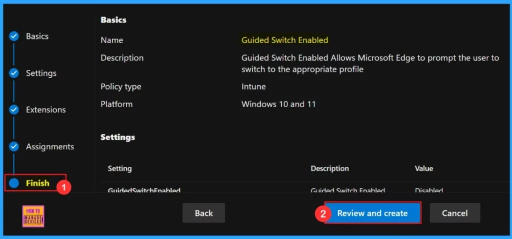 Enable or Disable Guided Switch Policy in MS Edge Browser using M365 Admin Center - Fig.10