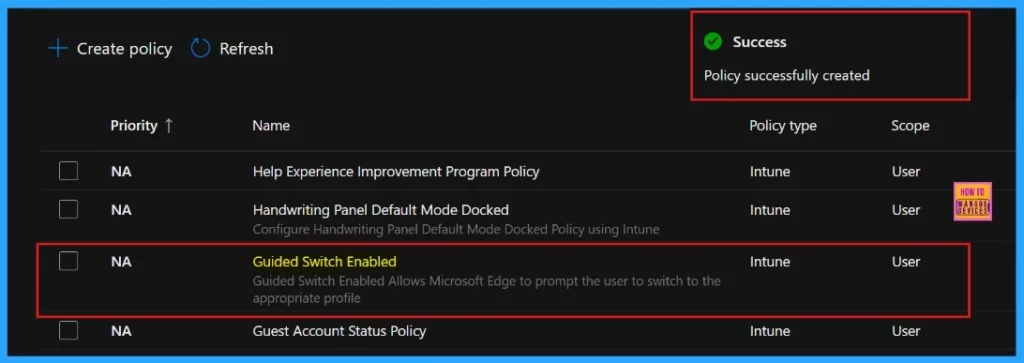 Enable or Disable Guided Switch Policy in MS Edge Browser using M365 Admin Center - Fig.11