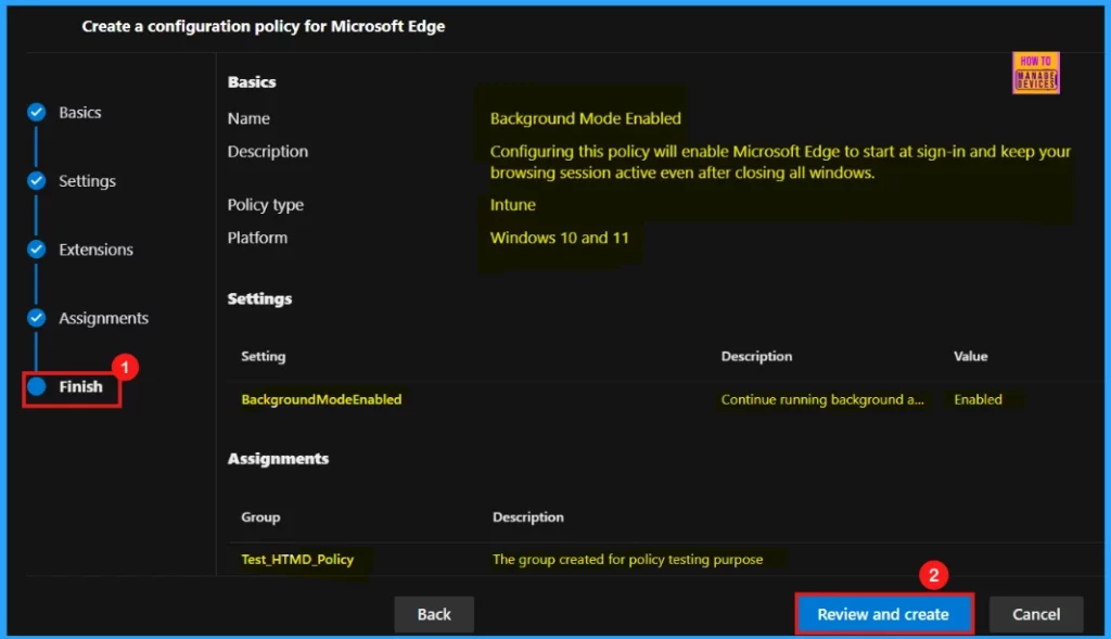 Enable or Disable Background Mode Policy in MS Edge Browser using M365 Admin Center - Fig.9