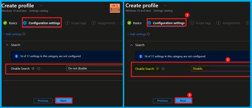 How to Configure Windows Search UI Policy using Intune 6 How to Configure Windows Search UI Policy using Intune - Fig.5