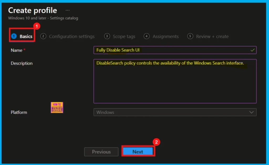 How to Configure Windows Search UI Policy using Intune 4 How to Configure Windows Search UI Policy using Intune - Fig.3