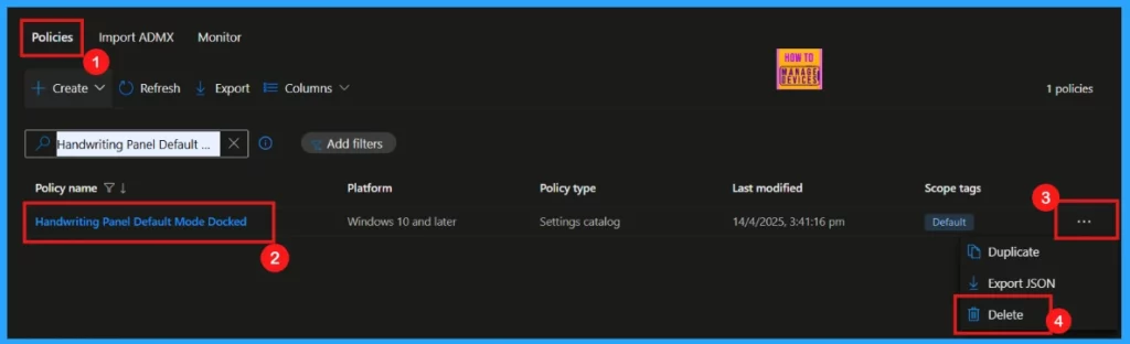 How to Configure Handwriting Panel Default Mode Docked Policy using Intune - Fig.13
