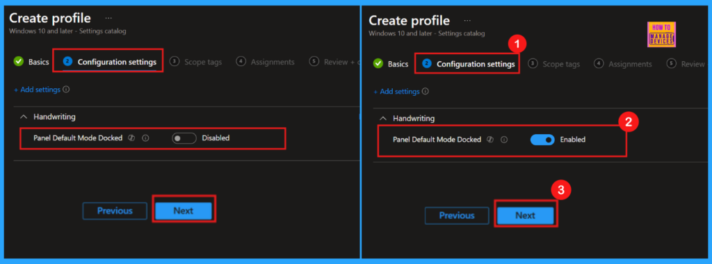 How to Configure Handwriting Panel Default Mode Docked Policy using Intune - Fig.5