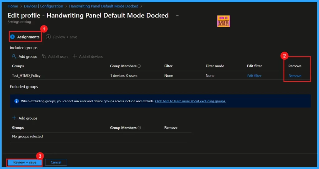 How to Configure Handwriting Panel Default Mode Docked Policy using Intune - Fig.12