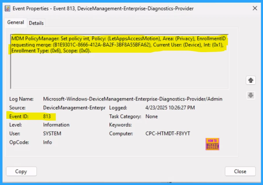 How to Control Apps Accessing Motion Privacy Policy using Intune - Fig.10