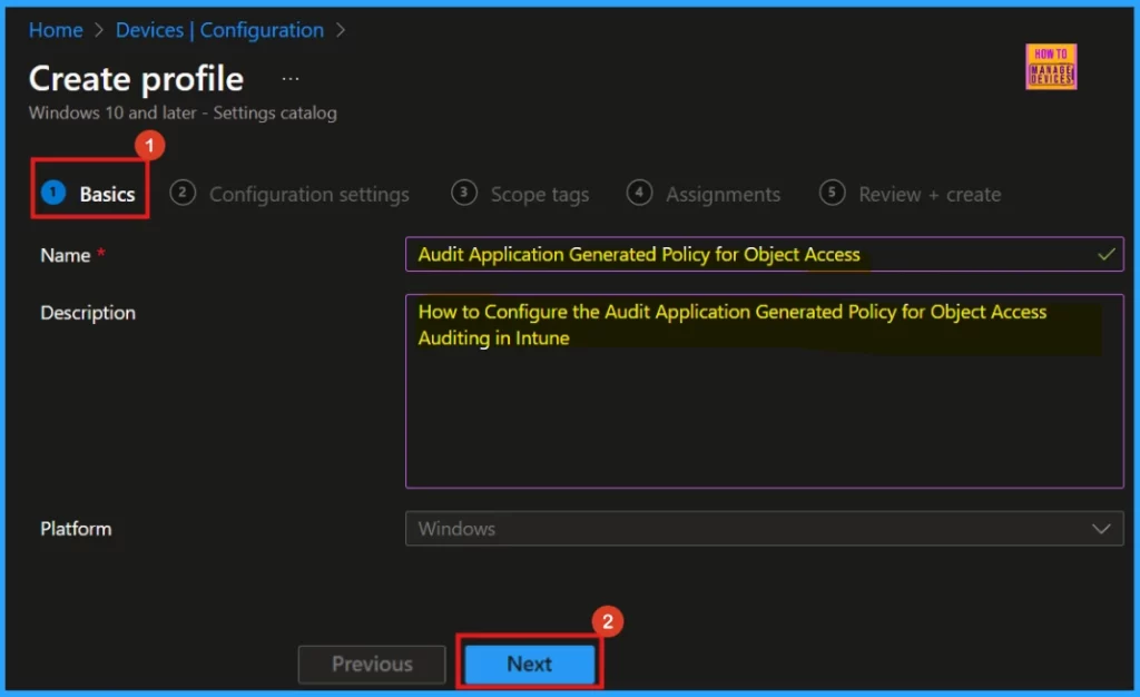 How to Configure Files, Folders and Registry Keys Access Auditing Application Policy in Intune - Fig.3
