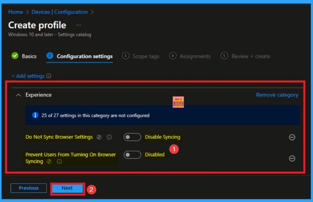 How to Enable or Disable Users From Turning on Browser Syncing Policy using Intune - Fig.7