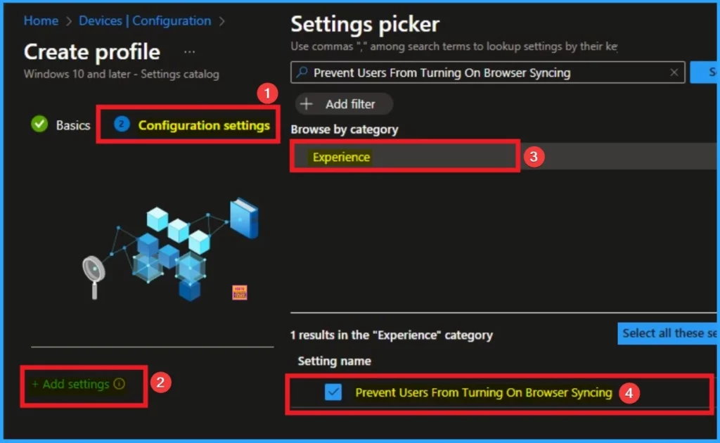 How to Enable or Disable Users From Turning on Browser Syncing Policy using Intune - Fig.5