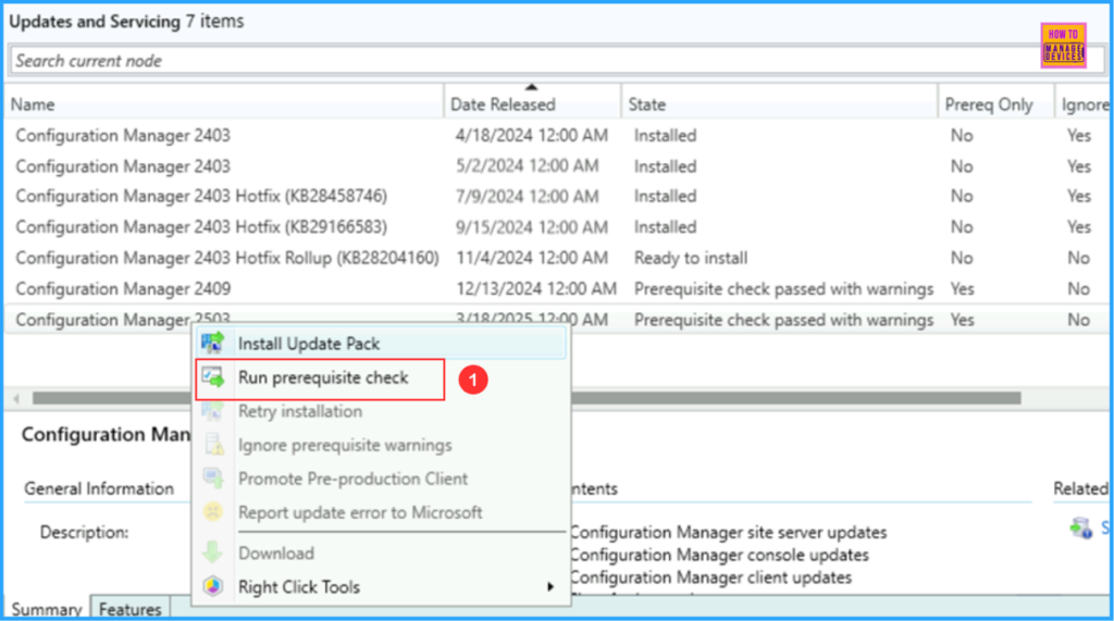 SCCM 2503 Step-by-Step In-Console Update Guide and Key Improvements. Fig. 2