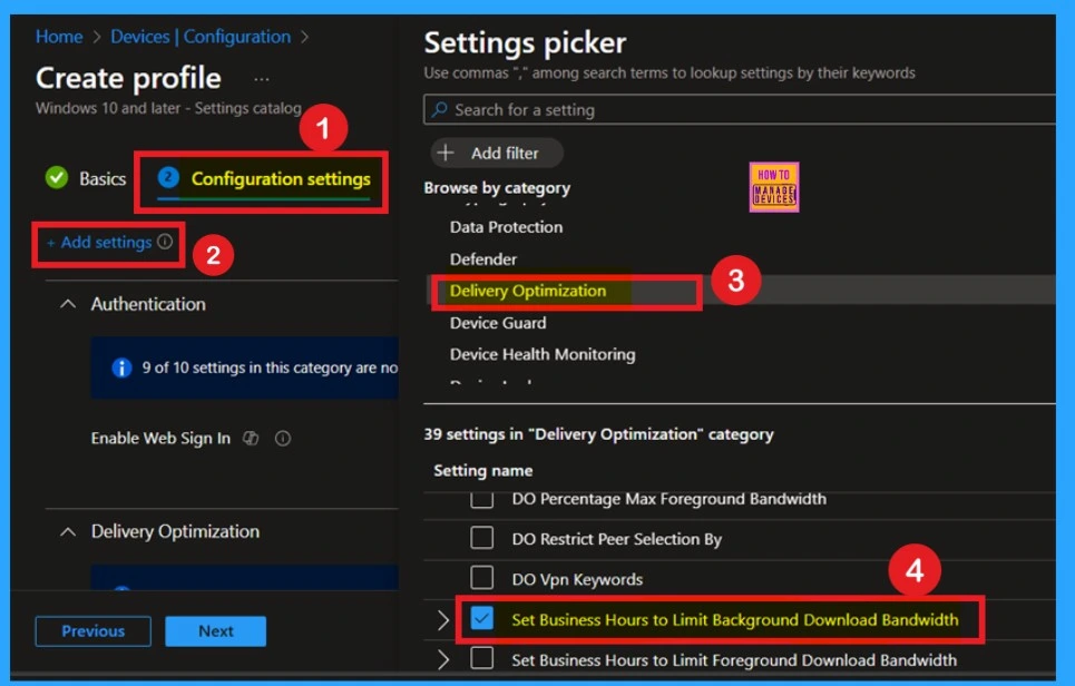How to Set Business Hours to Limit Background Download Bandwidth Policy using Intune 4 How to Set Business Hours to Limit Background Download Bandwidth Policy using Intune - Fig.4