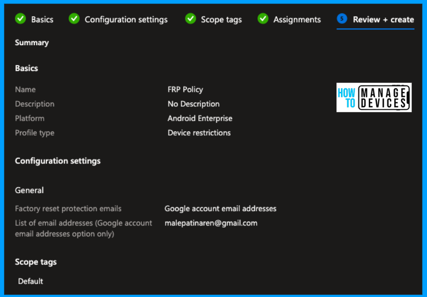 Set up Factory Reset Protection on Android Corporate Devices using Intune - Fig.6