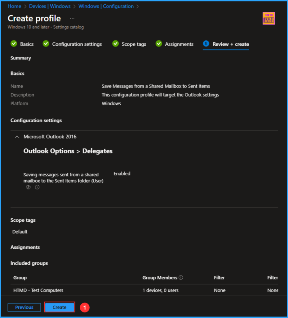 Allow Disallow to Save Messages from a Shared Mailbox to Sent Items with Intune. Fig. 10