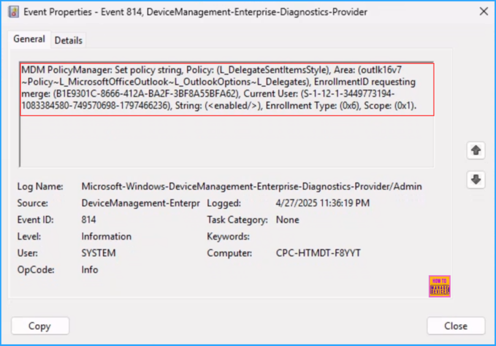 Allow Disallow to Save Messages from a Shared Mailbox to Sent Items with Intune. Fig. 12