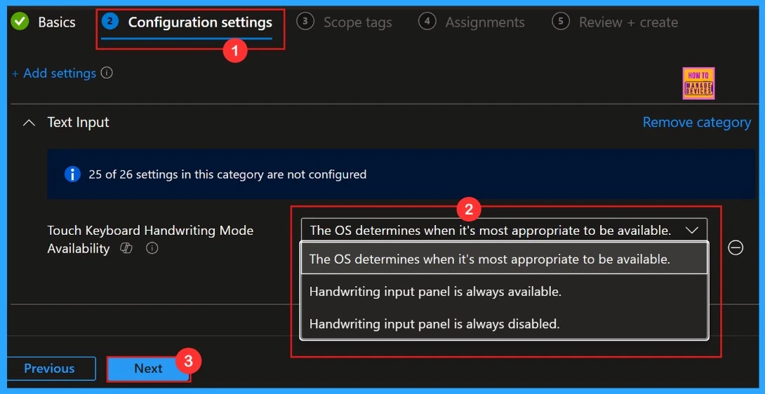 Enable or Disable Touch Keyboard Handwriting Mode Availability in Text Input using Intune Policy - Fig.7