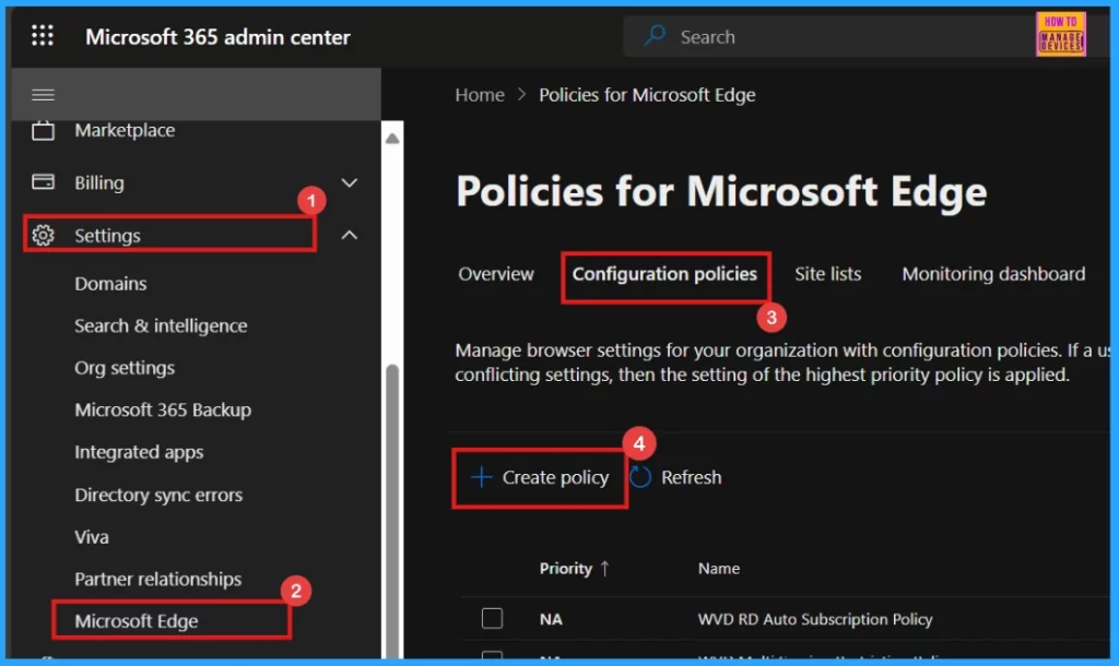 Enable or Disable Upload from Phone Policy in MS Edge Browser using M365 Admin Center - Fig.1