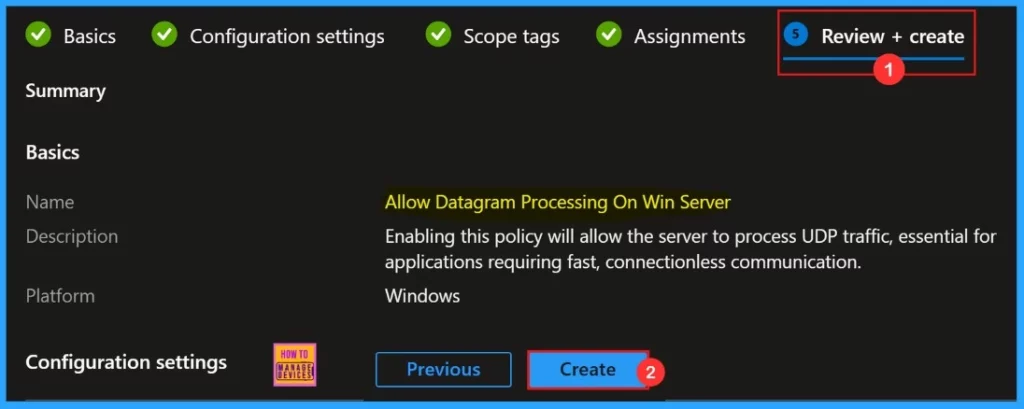 How to Allow or Block Datagram Processing on Windows Server Policy using Intune - Fig.8