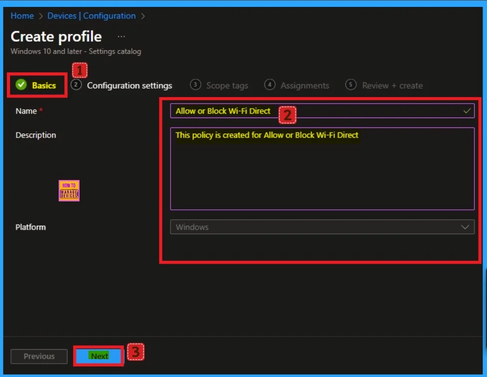 How to Allow or Block Wi-Fi Direct Policy using Intune 4 How to Allow or Block Wi-Fi Direct Policy using Intune - Fig.4
