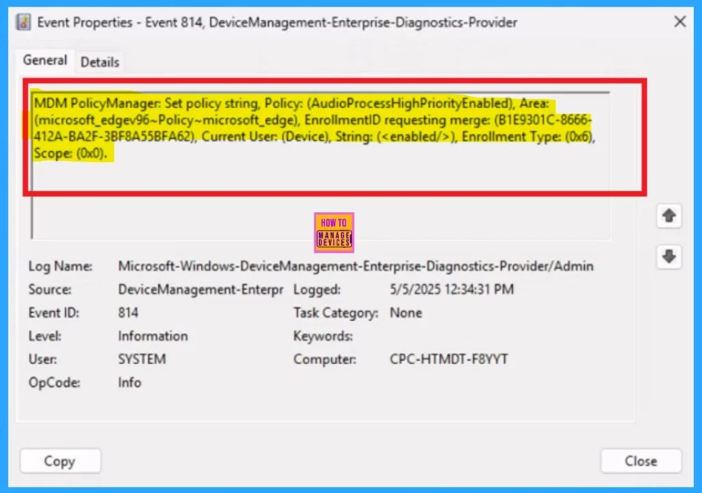 Enable Disable Audio Process High Priority Policy in MS  Edge Browser using M365 Admin Center - Fig.10