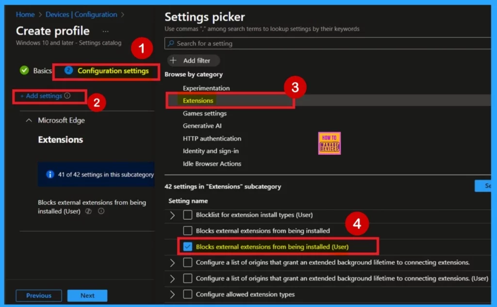 Allow or Blocks External Extensions from Being Installed for User Policy using Intune 4 Allow or Blocks External Extensions from Being Installed for User Policy using Intune - Fig.3
