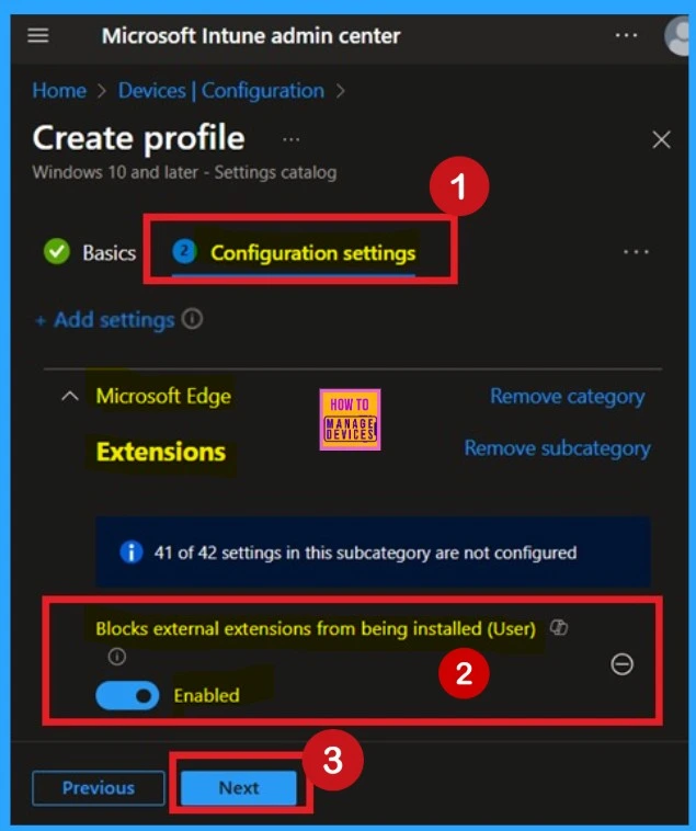 Allow or Blocks External Extensions from Being Installed for User Policy using Intune 6 Allow or Blocks External Extensions from Being Installed for User Policy using Intune - Fig.5