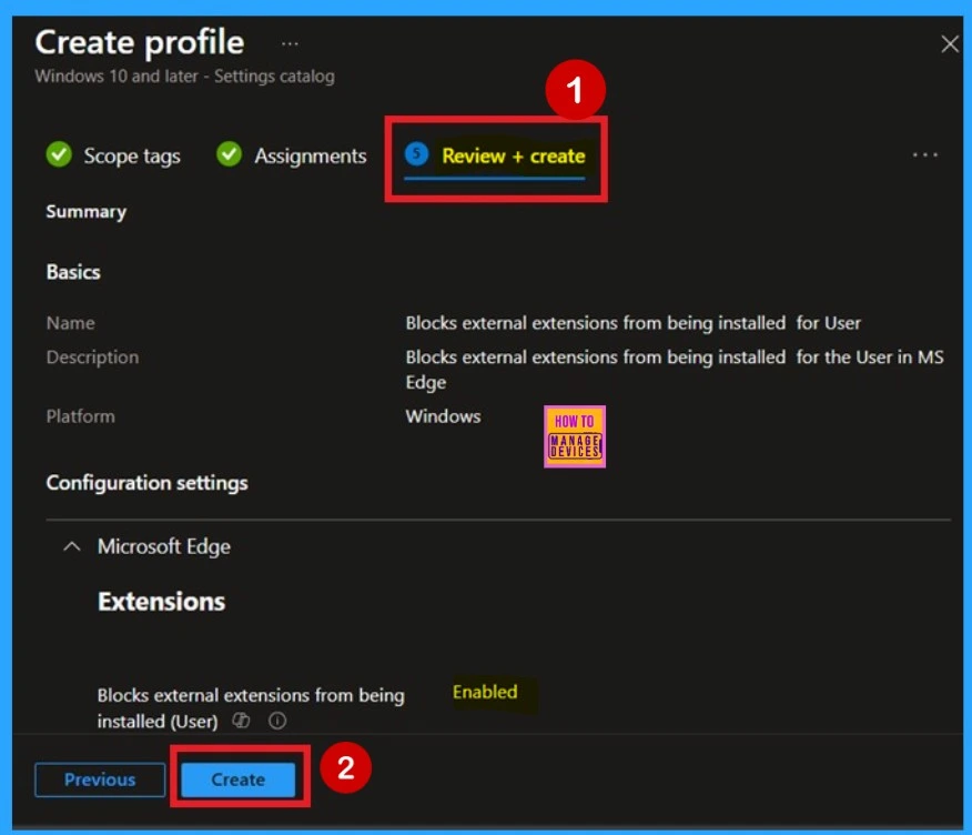 Allow or Blocks External Extensions from Being Installed for User Policy using Intune 9 Allow or Blocks External Extensions from Being Installed for User Policy using Intune - Fig.8