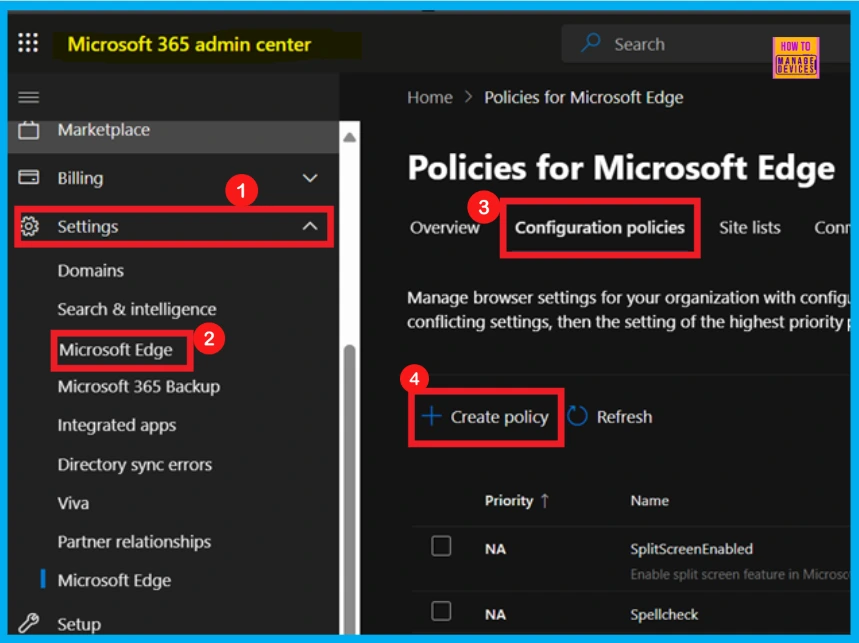How to Configure Restore on Startup Policy in MS Edge Browser using M365 Admin Center 2 How to Configure Restore on Startup Policy in MS Edge Browser using M365 Admin Center - Fig.1