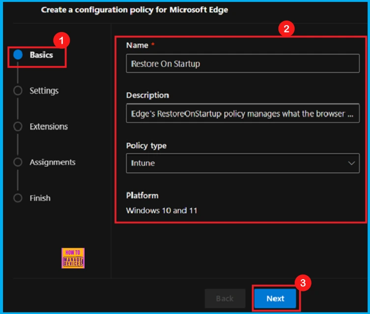 How to Configure Restore on Startup Policy in MS Edge Browser using M365 Admin Center 3 How to Configure Restore on Startup Policy in MS Edge Browser using M365 Admin Center - Fig.2