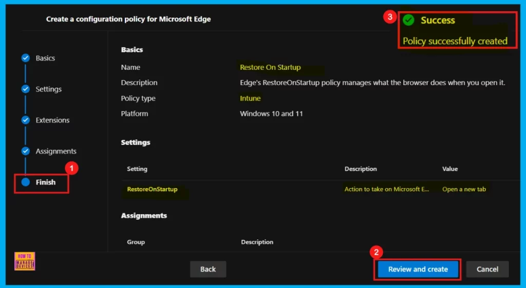 How to Configure Restore on Startup Policy in MS Edge Browser using M365 Admin Center 11 How to Configure Restore on Startup Policy in MS Edge Browser using M365 Admin Center - Fig.10
