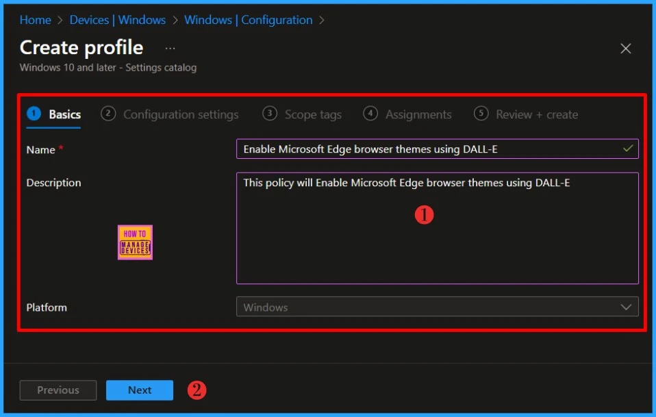 How to Enable or Disable Microsoft Edge Browser Themes using DALL-E in Intune 2 How to Enable or Disable Microsoft Edge browser themes using DALL-E in Intune – Fig.03