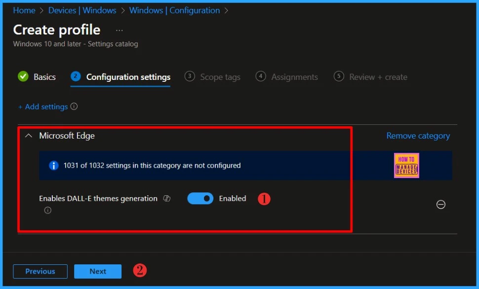 How to Enable or Disable Microsoft Edge Browser Themes using DALL-E in Intune 5 How to Enable or Disable Microsoft Edge browser themes using DALL-E in Intune – Fig.06