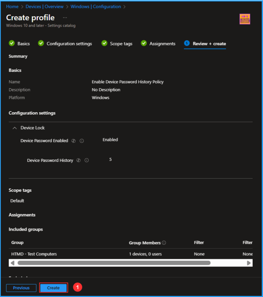 How to Easily Enable or Disable Device Password History Policy using Microsoft Intune 10 How to Easily Enable or Disable Device Password History Policy using Microsoft Intune - Fig.10