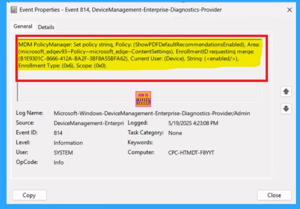 Enable Disable Show PDF Default Recommendations Policy in MS Edge using M365 Admin Center 11 Enable Disable Show PDF Default Recommendations in MS Edge using M365 - Fig. 10