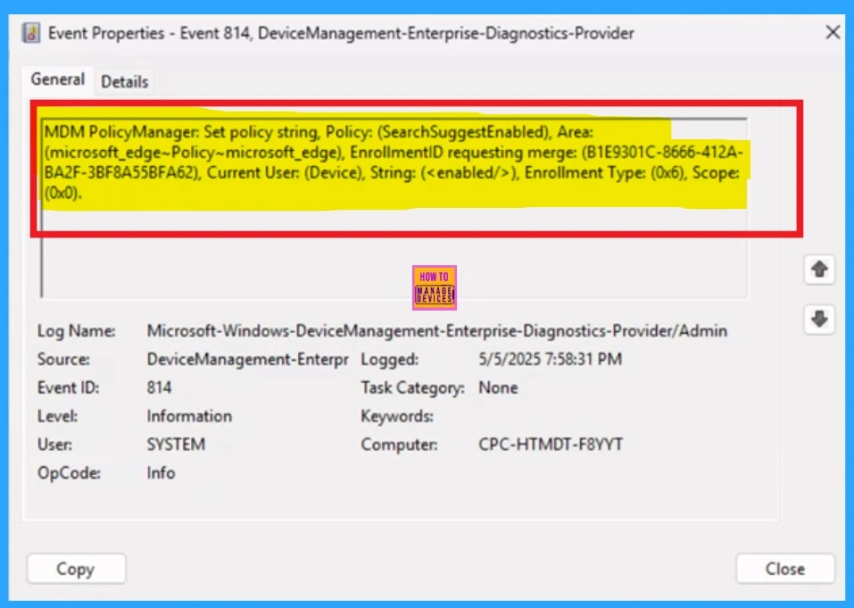 Enable Disable Web Search Suggestions Policy in MS Edge Browser using M365 Admin Center - Fig.10