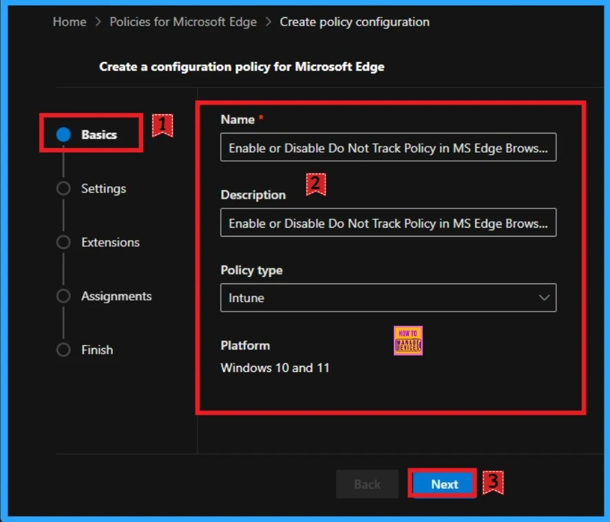 How to Configure Do Not Track Policy in MS Edge Browser using M365 Admin Center 3 How to Configure Do Not Track Policy in MS Edge Browser using M365 Admin Center - Fig.2