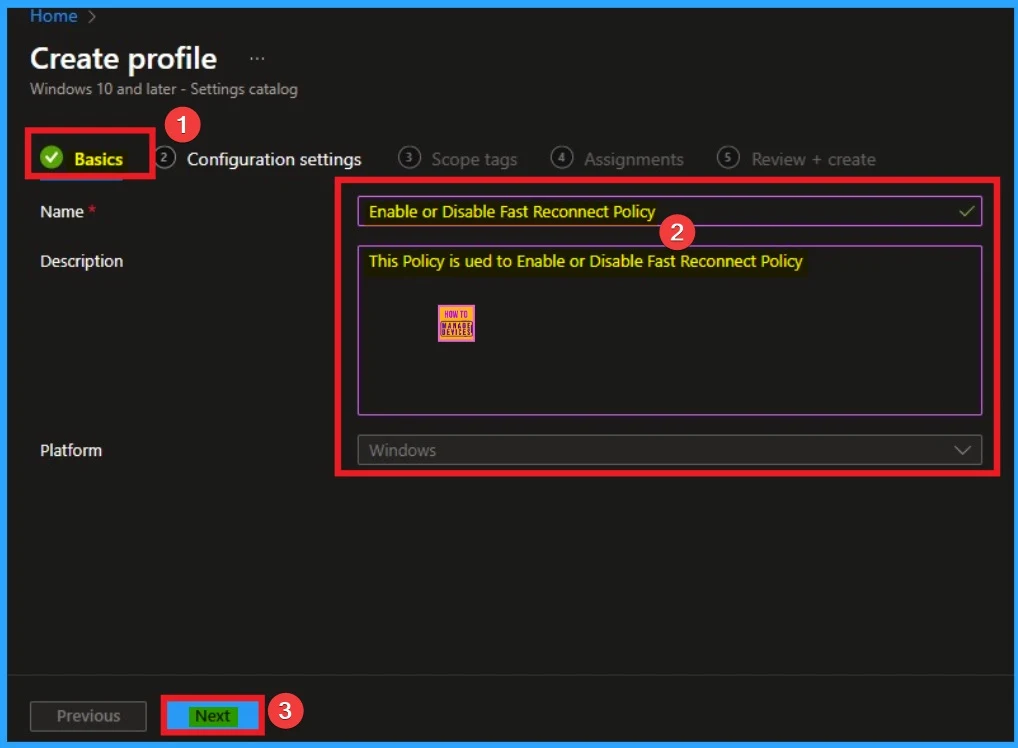 How to Allow or Block Fast Reconnect Policy using Intune 4 Enable or Disable Fast Reconnect Policy using Intune - Fig.4